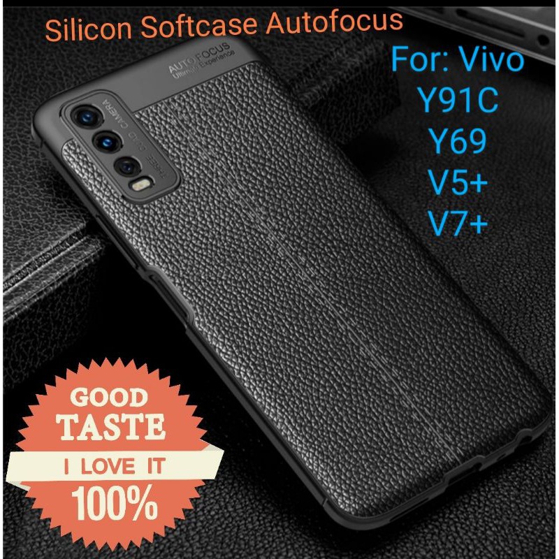 Vivo Y91C Y69 V5plus V7Plus Silicon Autofocus Leather Softcase Casing Cover TPU Kulit jeruk jelly