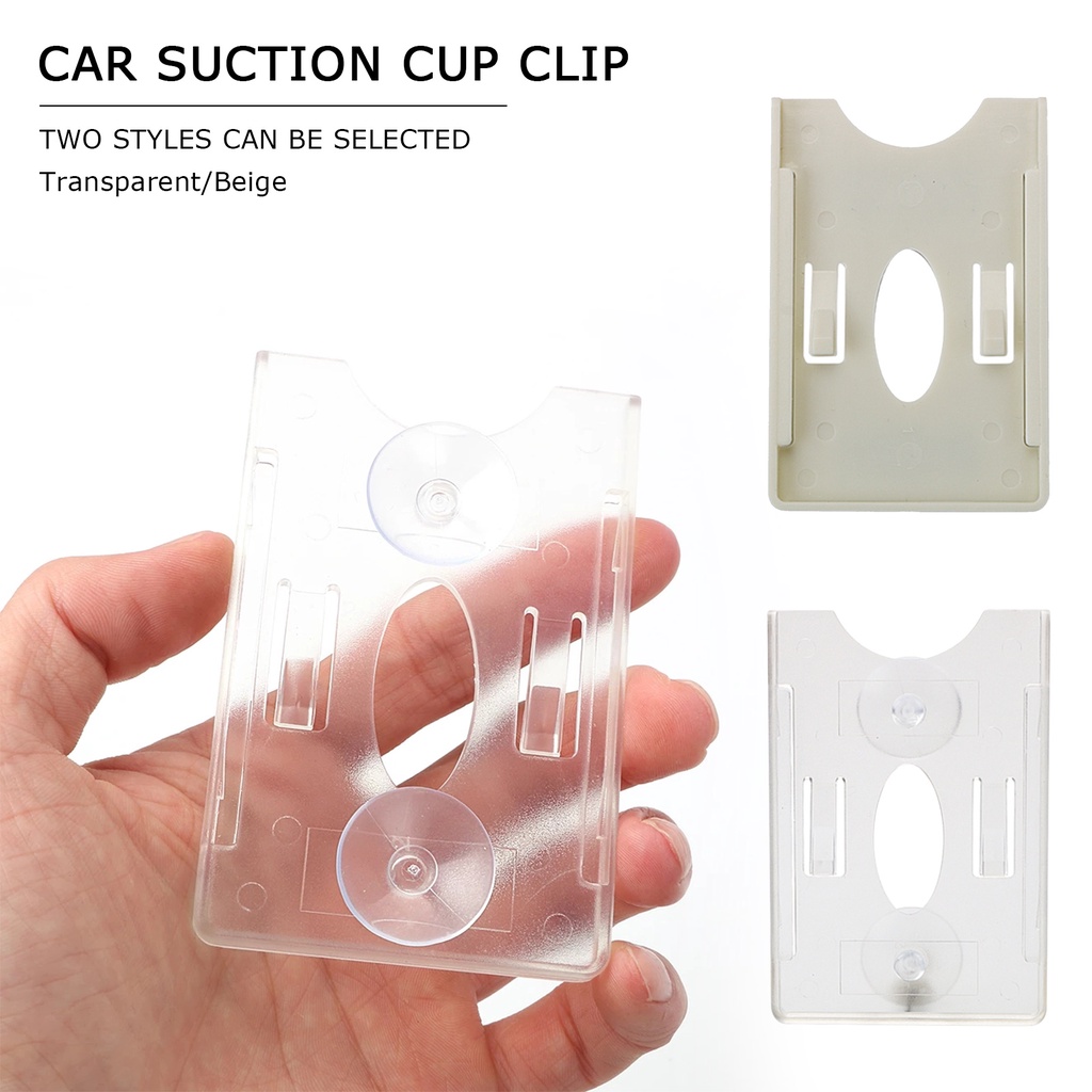 Minimalis ABS Transparan Lengan Kartu Parkir Kaca Depan Mobil Parkir Pass Protection Card Perekat Dudukan Kartu Parkir