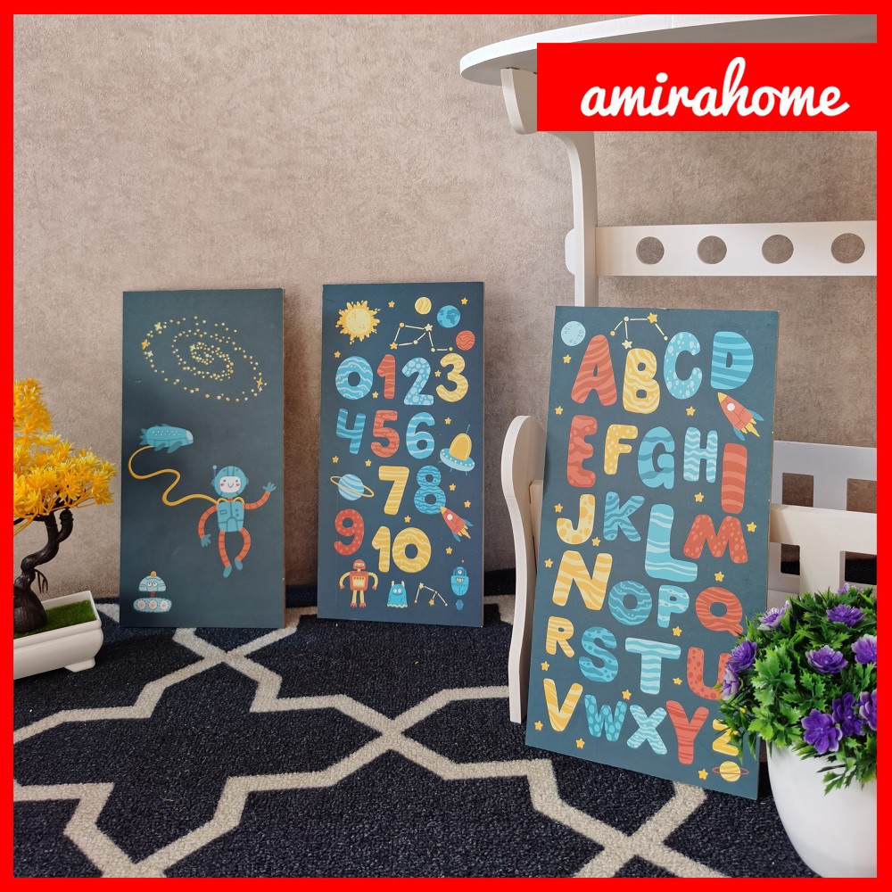 Hiasan Dinding Kamar Anak Wall Decor Poster Edukasi ABC Untuk Belajar Berhitung