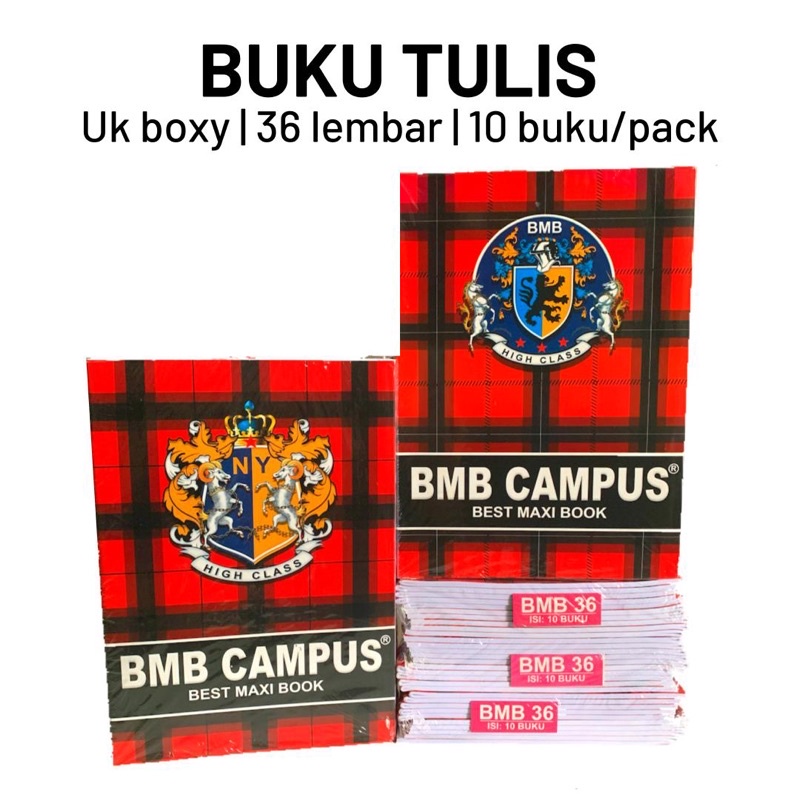 

BUKU TULIS BUKU PANJANG BMB ISI 36 LEMBAR (BEST SELLER) HARGA PER PACK 10 BUKU