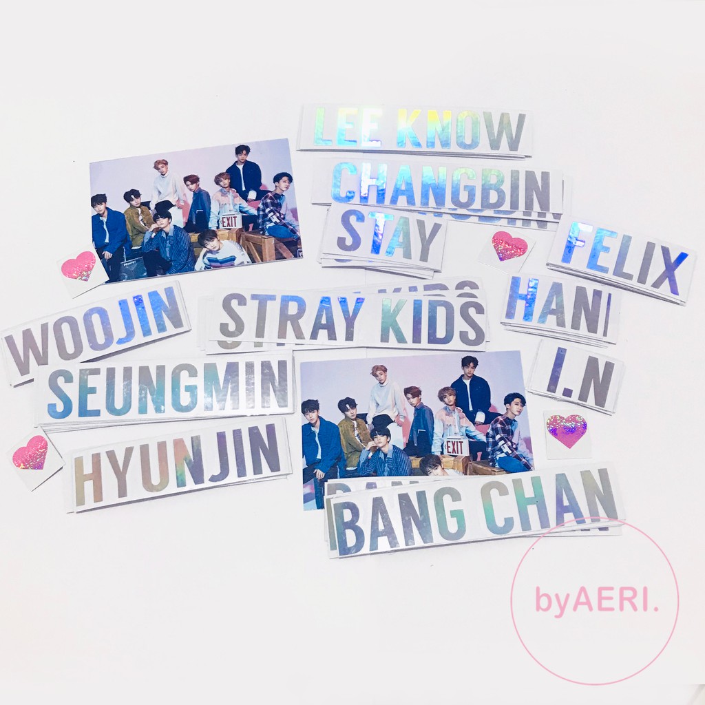 STRAY KIDS HOLOGRAM STICKER (STRAYKIDS MEMBER NAME, LOGO, DLL KPOP HOLOGRAM CUTTING STICKER)