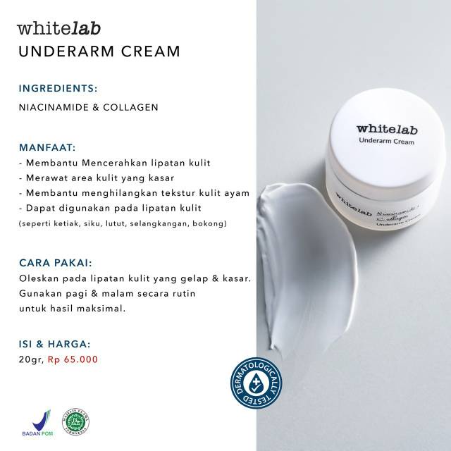 [COD] WHITELAB UNDERARM CREAM Armpit Krim Pemutih Pencerah Kulit Ketiak AMPUH dalam 9 Hari BPOM