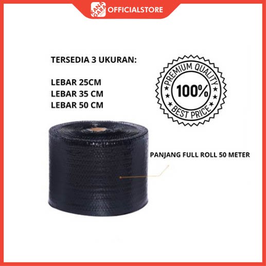 

Bubble Wrap Hitam Ecer Murah 25cm / 35cm / 50cm x 50M meter Gulungan BubbleWrap black Roll