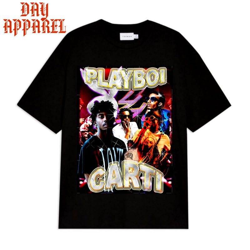 Kaos BAJU PLAYBOI CARTI RAP TEE/ THISRT VINTAGE OVERSIZE RAPPER/KAOS HITAM PRIA WANITA