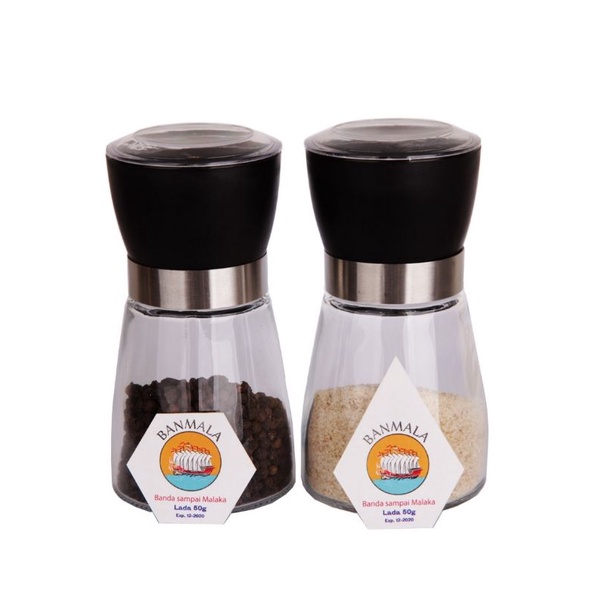 

Pepper and Salt Mill (gilingan lada dan garam) + Lada 80g & Garam @100g