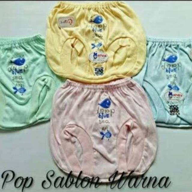 Celana pop 3 pc kacamata polos warna bayi usia 6m/12m