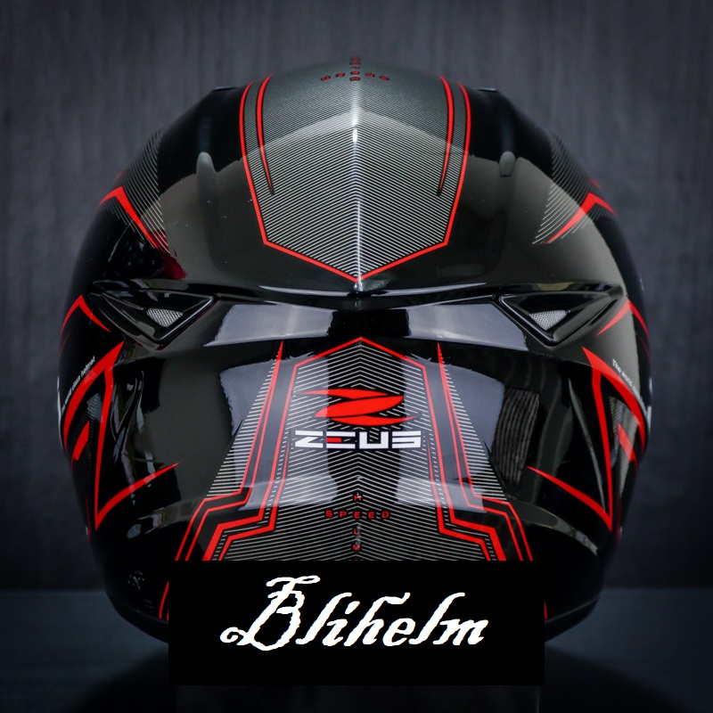 HELM ZEUS ZS 811 BLACK AL12 RED | ZS811 FULL FACE HELMET SNI | ZS-811 FREE DARK VISOR-2