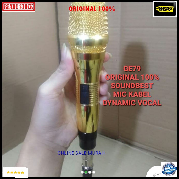 G79 Soundbest mic mik kabel cable dynamic legendary karaoke vocal vokal musik Microphone audio sound system pengeras suara pro profesional mikrophone legendaris G79  GOLDEN  TERBUAT DARI BESI METAL  BISA SEGALA JENIS ALAT AUDIO  TIDAK MENGGU