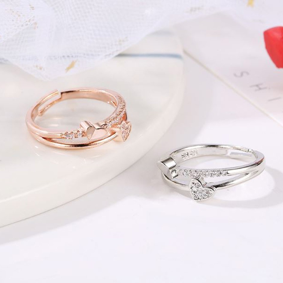 OILA cincin hati heart love soul adjustable ring  jci049 (2J2)