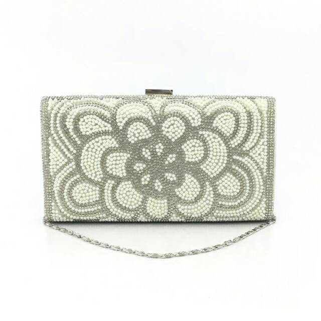 BP20651F-silver Tas Dompet Pesta Elegan Wanita