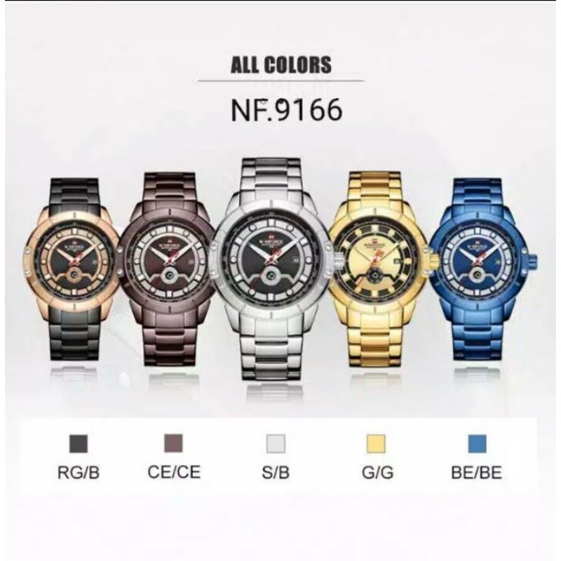 JAM TANGAN PRIA NAVIFORCE NF9166 RANTAI ORIGINAL