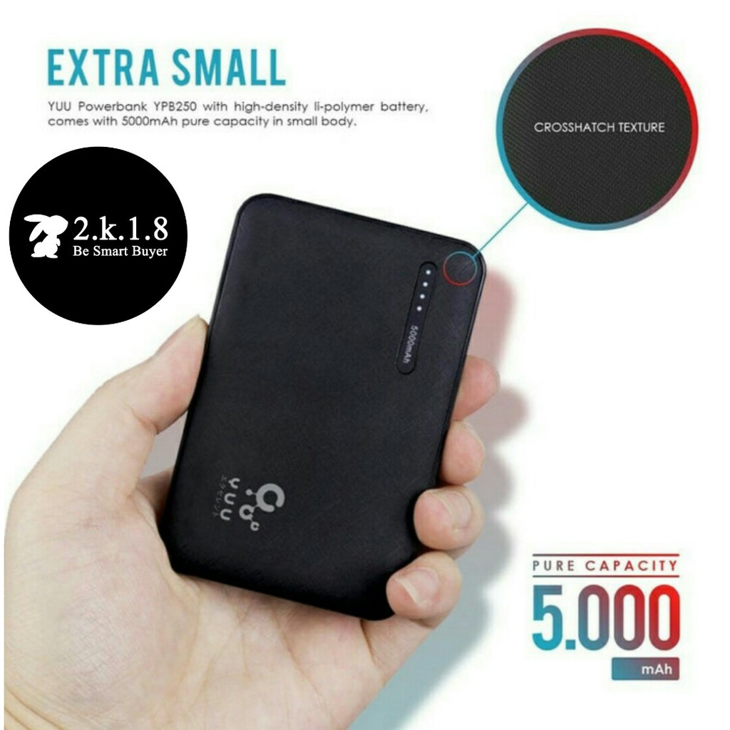 [2k18] YUU Power Bank 5000 MAH - YPB250