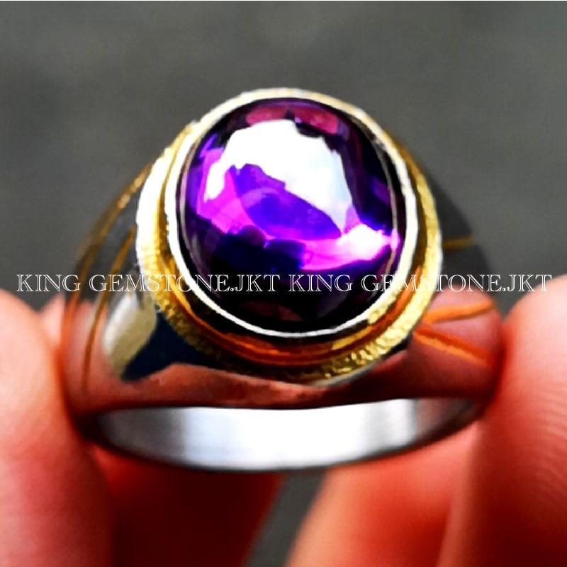 Batu Akik Kecubung Bungur//Kecubung Ungu Super Mewah Termurah Super Crystal HQ asli