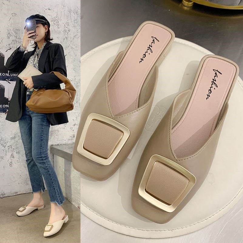 Grosir - S924 Flat Shoes Motif Petak / Sandal Flat Shoes Fashion Wanita / Sandal Flat Shoes Cewek