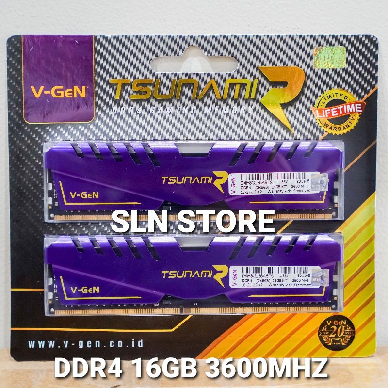 DDR4 16GB KIT (2×8GB) V-GeN TSUNAMI R RAM GAMING VGEN 2666 3000 3200 3333 3600 MHZ