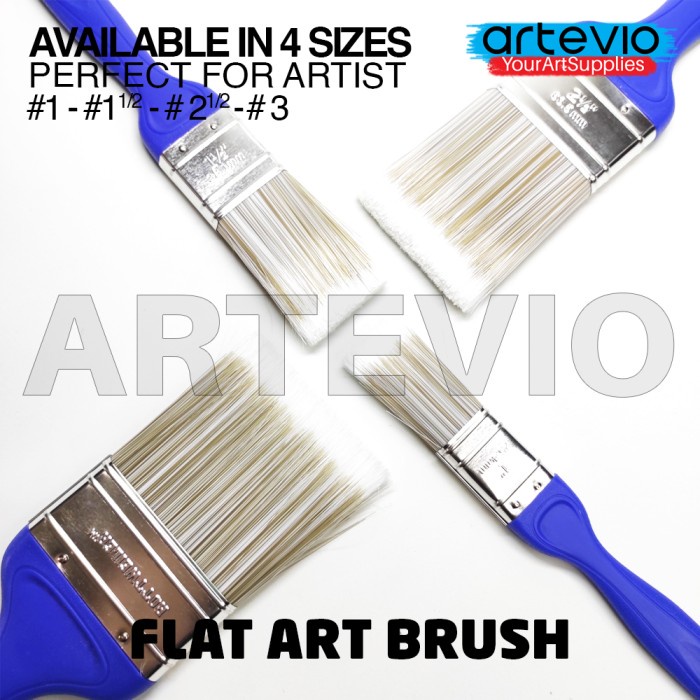 

Kuas Lukis Acrylic Minyak Watercolor / Soft Art Brush / Kuas Flat - 1