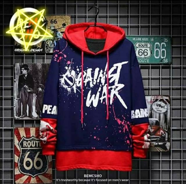 Sweater pria WAR sablonan kekinian banget