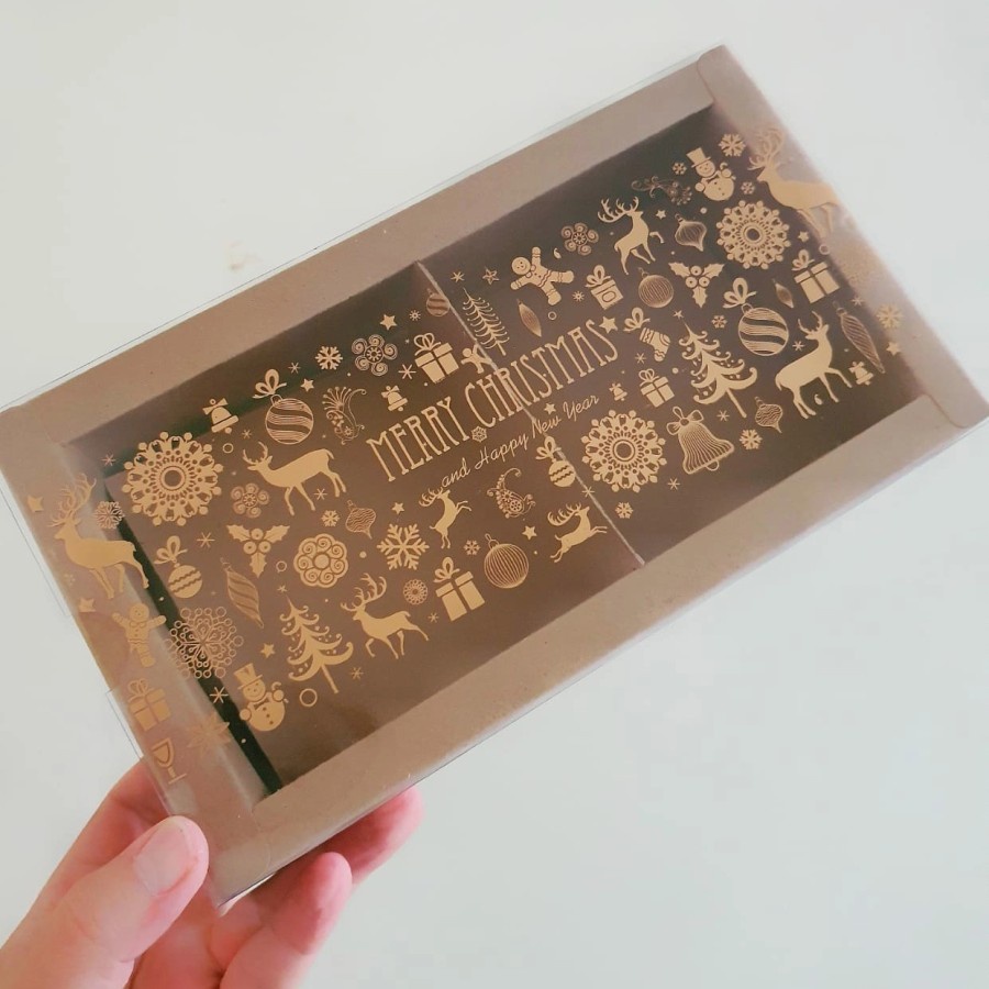 

Dus Nastar Sekat 2 Tutup Mika Print Motif Merry Christmas Box Packaging Snack Kue Bolu Roti Bingkisan Natal Kardus 25x14x6 cm
