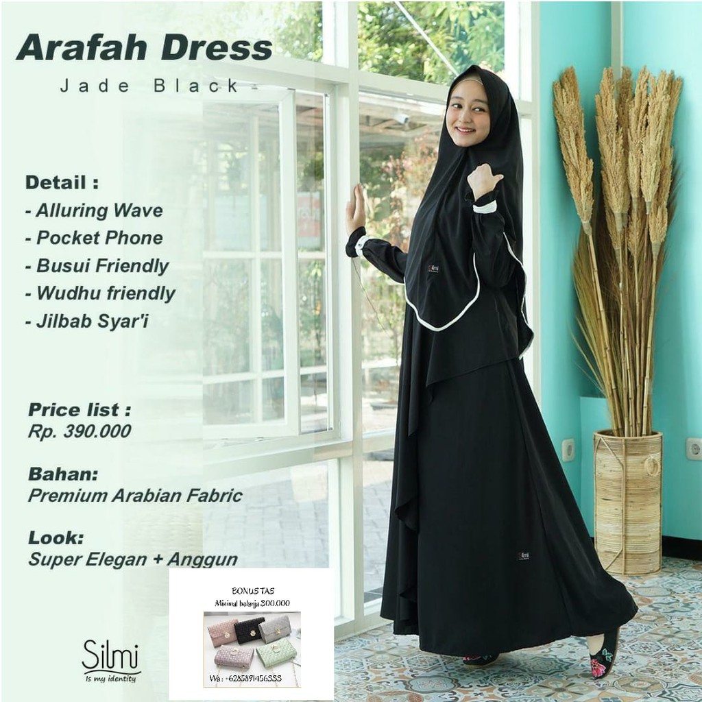 Arafah Dress white smoke, arafah silver, arafah black, arafah lavender by silmi busana muslim