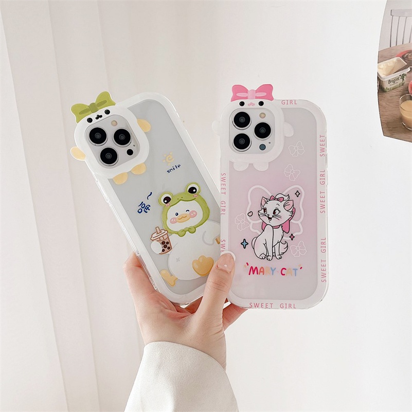 Soft Case Pelindung Bahan TPU Motif Kartun Monster Kecil Untuk iPhone 14 13 12 11 Pro Max X Xr Xs Max 7 8 6 6s Plus SE 2020