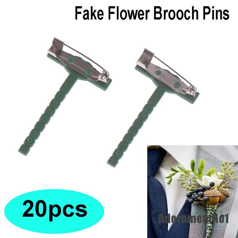 (Adornmentno1) 20pcs / Set Bros Pin Bentuk Bunga Bahan Plastik Untuk Aksesoris Pakaian Pria / Wanita