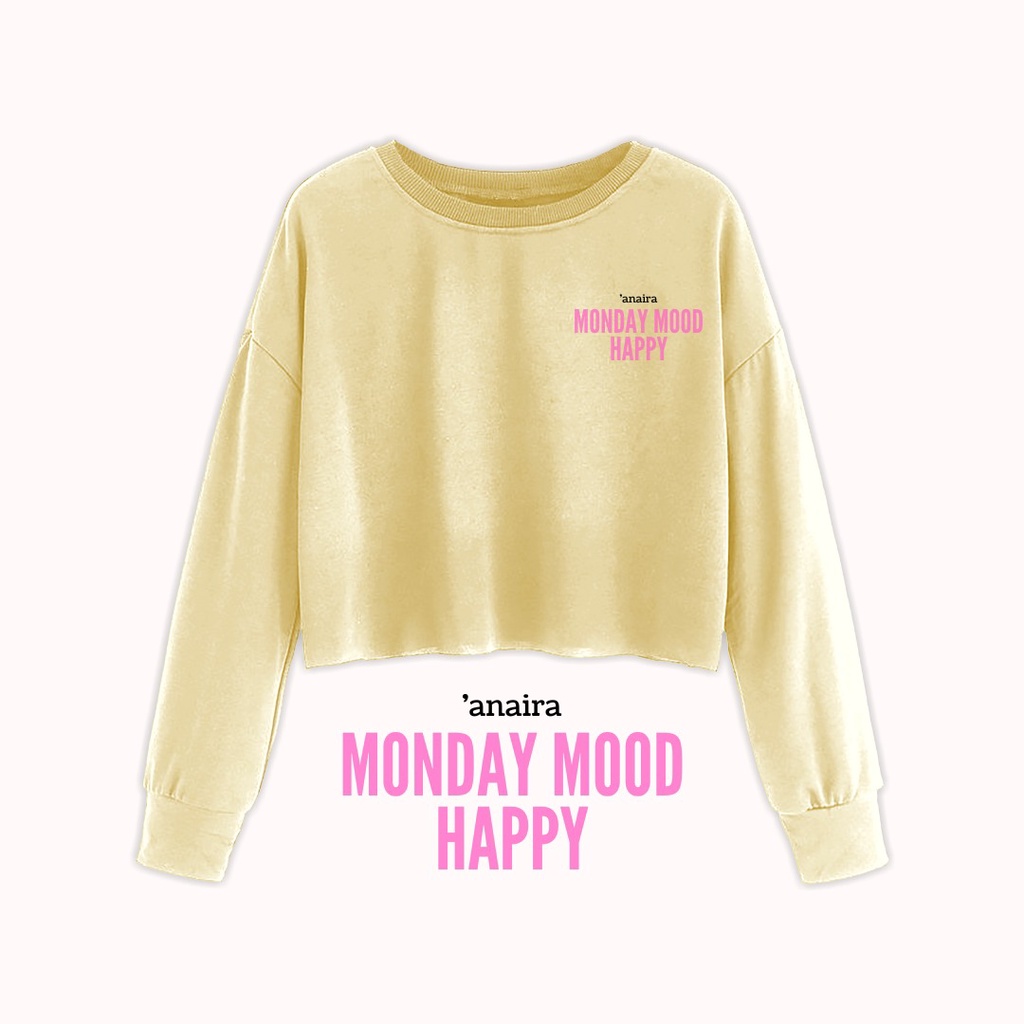 SWEATER CROP MONDAY MOOD HAPPY ANAIRAOFFICIAL