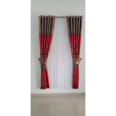 Gorden pintu jendela motif bunga tulip