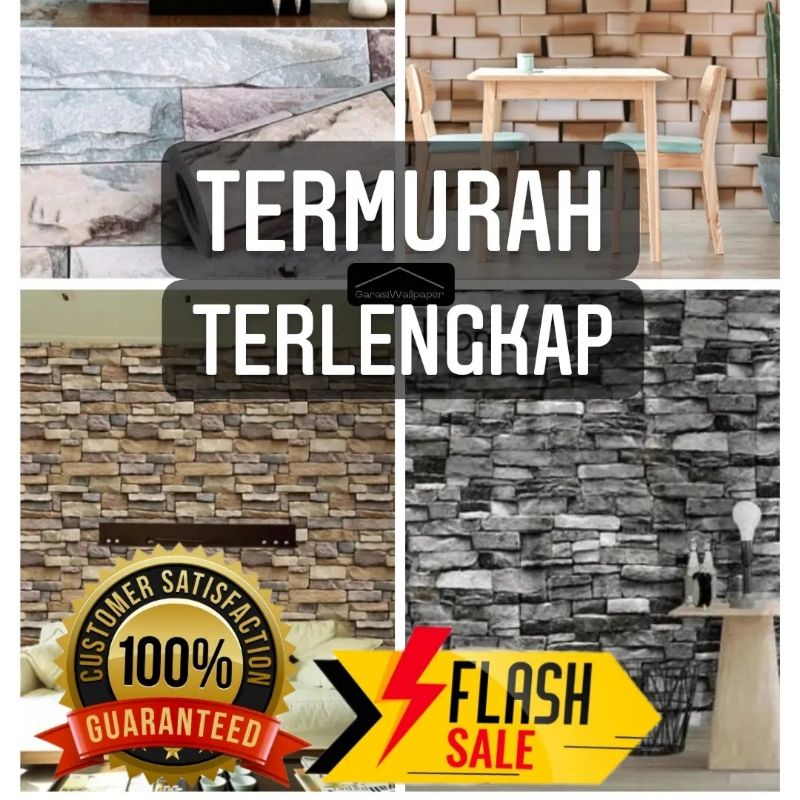 [COD][TERMURAH] KOLEKSI WALLPAPER DINDING MOTIF BATU ALAM 3D ELEGAN WALLPAPER RUANG TAMU || WALLPAPE