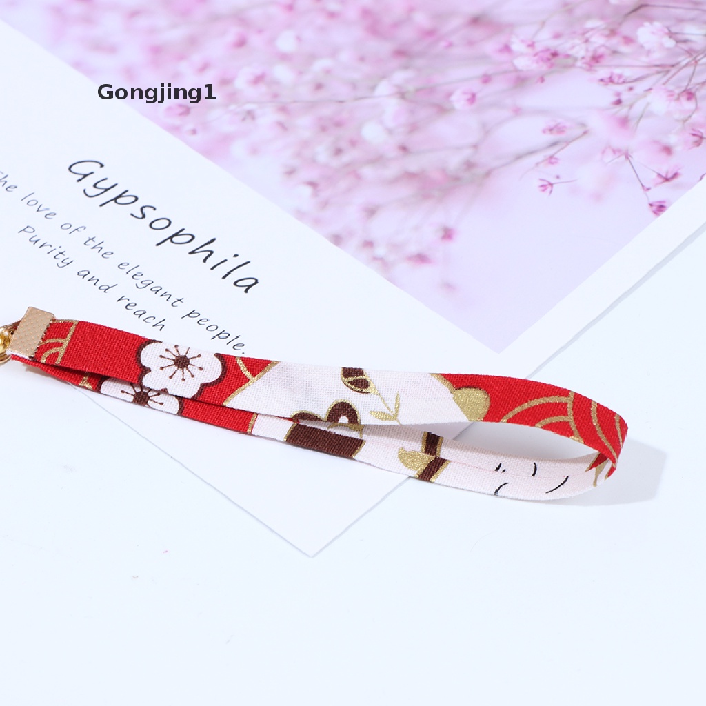 Gongjing1 Tali Lanyard Motif Bunga Daisy / Kucing / Lonceng Untuk Aksesoris Handphone