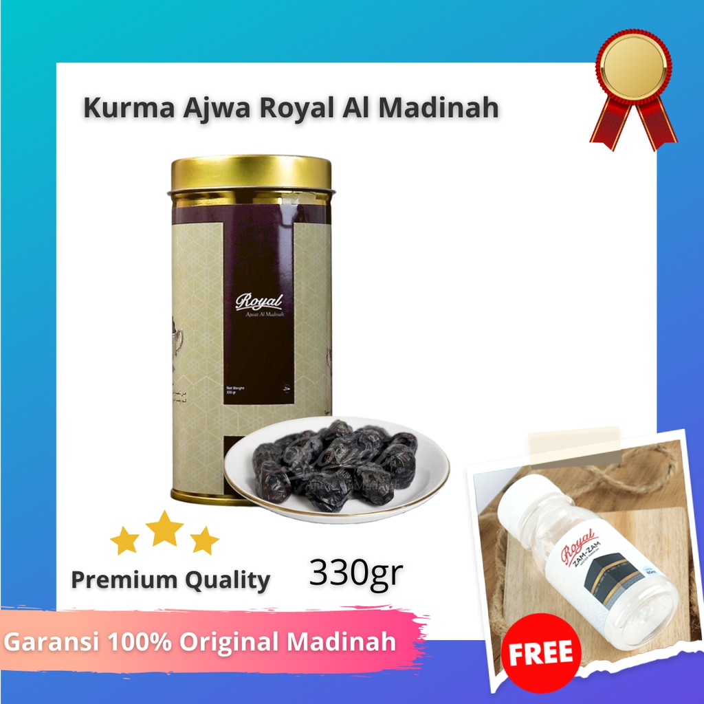 

Kurma Ajwa Royal Dates Al Madinah Asli 330gr | Import Original Premium | Gratis Air Zamzam Royal!