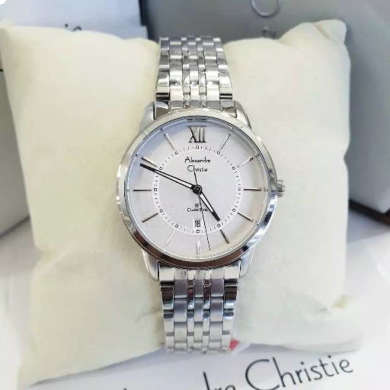 Jam Tangan Alexandre Christie AC8557 Wanita Original Stainless Steel Silver