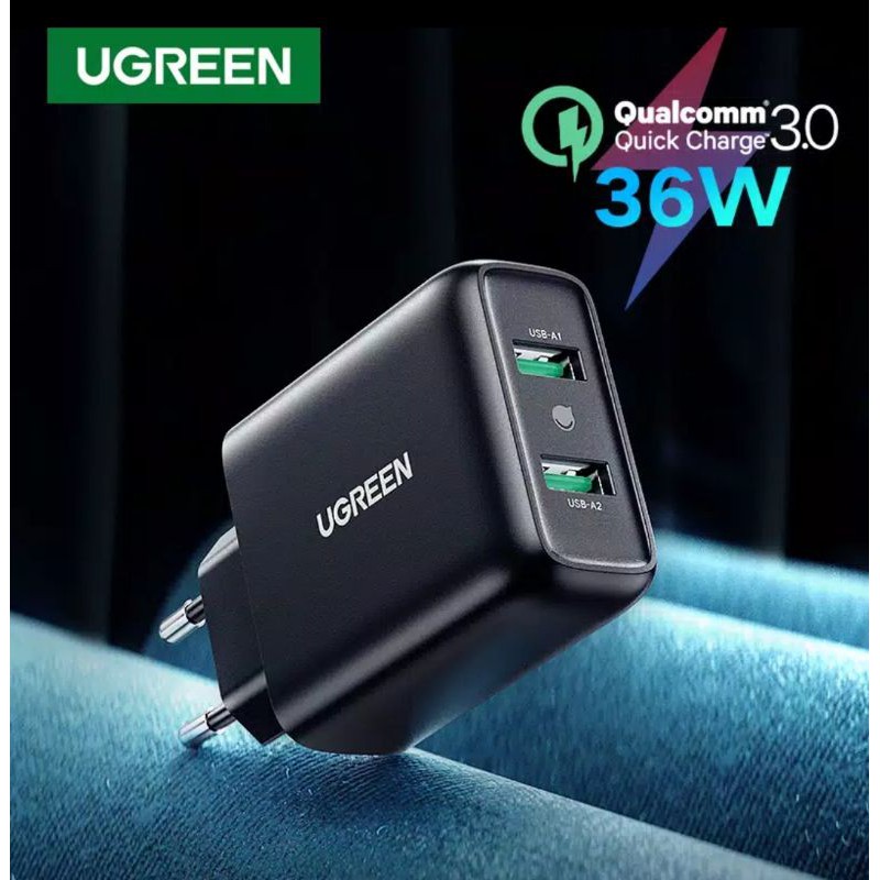 Ugreen 36W Dual Quick 3.0 Charger Dual port Fast Charging