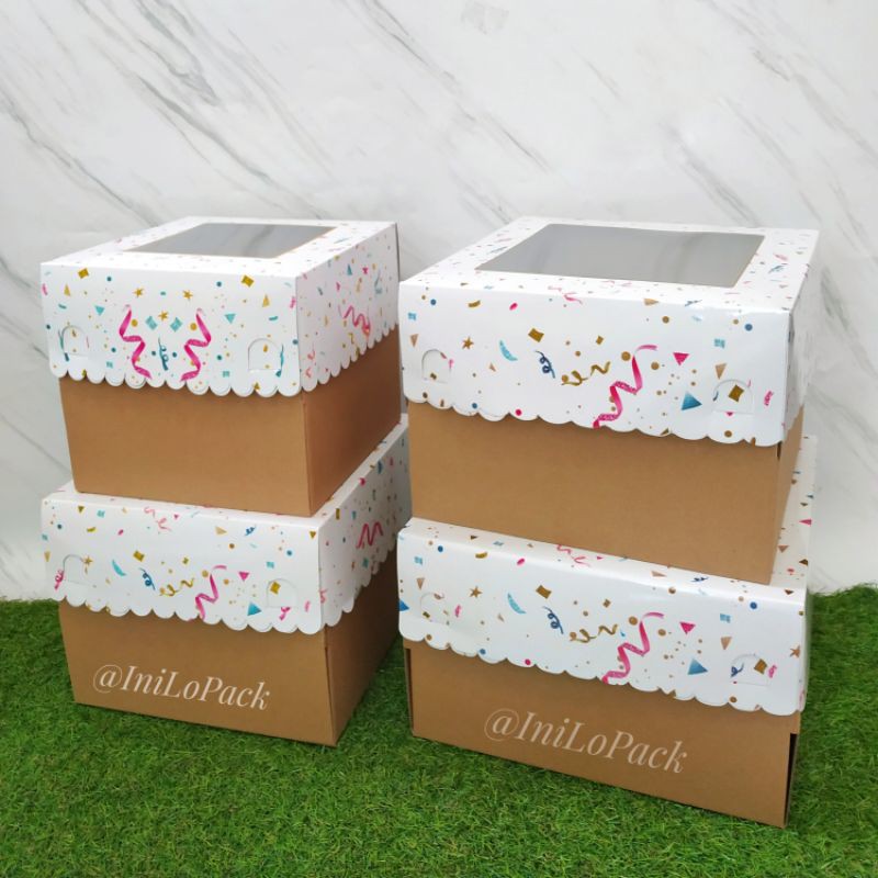 

@5pcs dus tart party 28x28x20 / Box Kue 28 Cm / Dus Tart