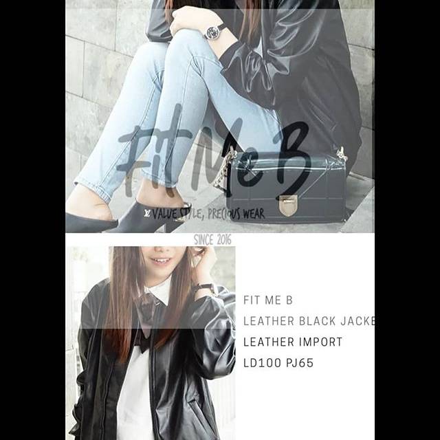 JAKET KULIT WANITA JAKET LETHER WANITA JAKET FASHION KULIT JAKET FASHION CEWEK Black Jacket FIT ME B