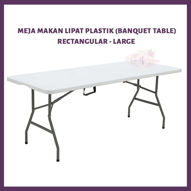 Meja Makan Lipat Plastik Serbaguna Persegi Panjang Rectangle 240cm