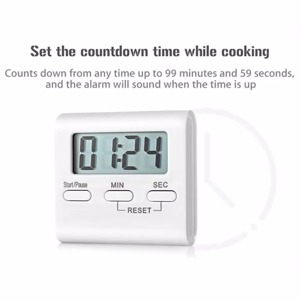 Taffware Timer Masak Dapur Countdown Digital Alarm count down counter Clock jnp