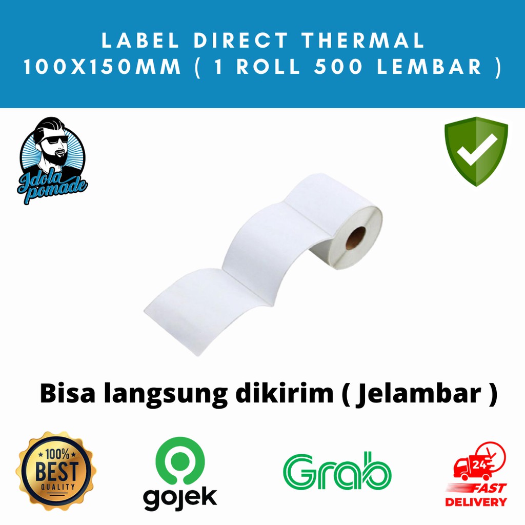 

Label Thermal 100x150 mm isi 500 lembar ( direct thermal 10x15 cm )