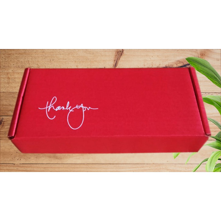 Kardus/Box 22x10x4.5 (Brownis)-Merah 'thank you'
