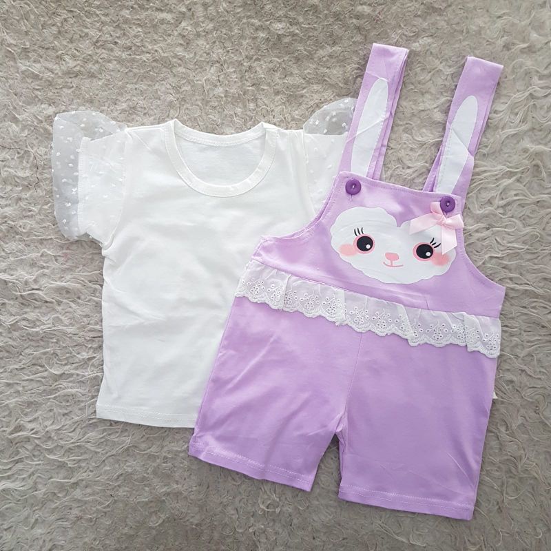 Setelan Bunny Overall set