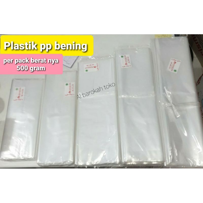 Plastik PP bening transparan untuk laundry (berbagai ukuran) - per pack berat 500 gram