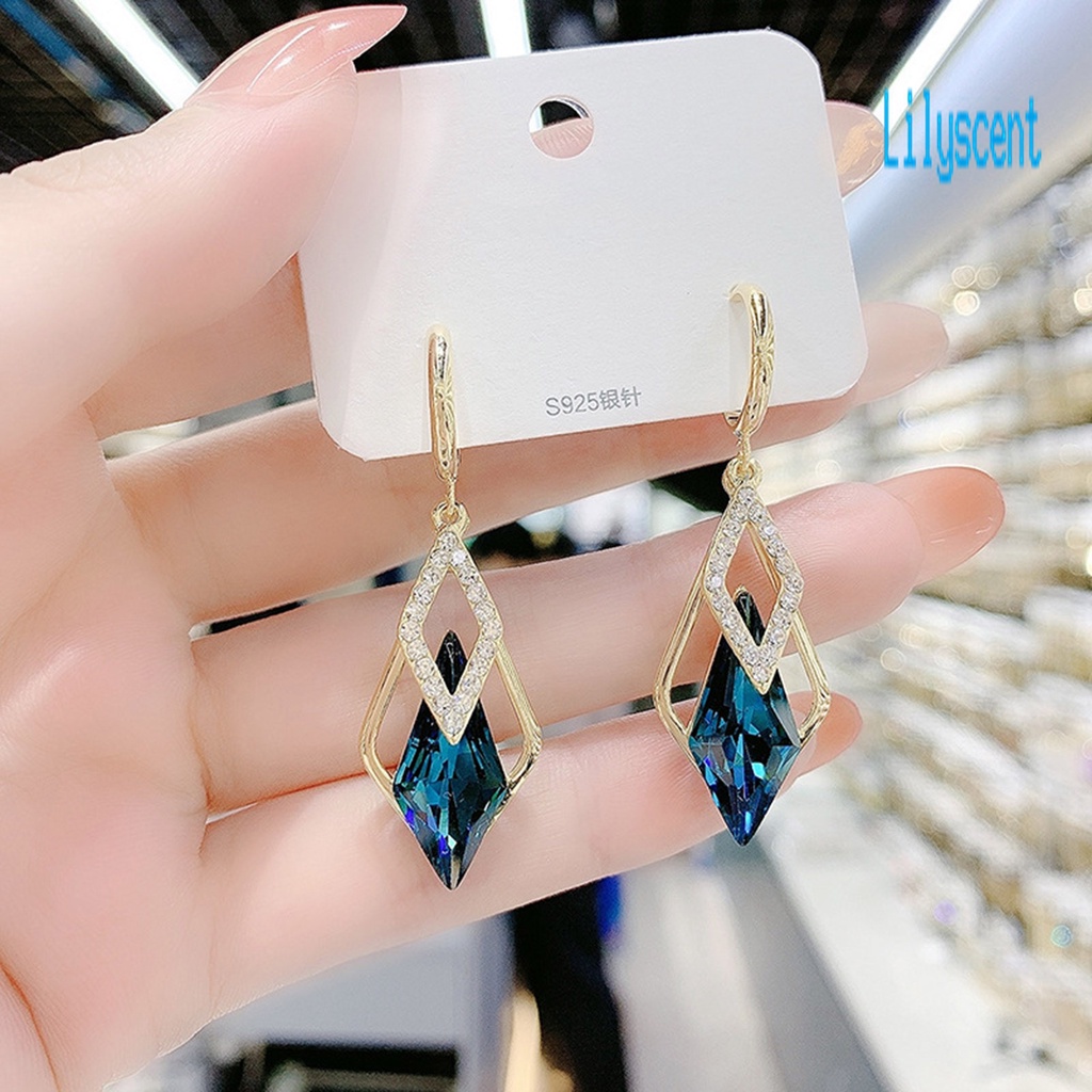 Ls Anting Tusuk Gantung Bentuk Geometri Bahan Alloy Anti Oksidasi Untuk Wanita