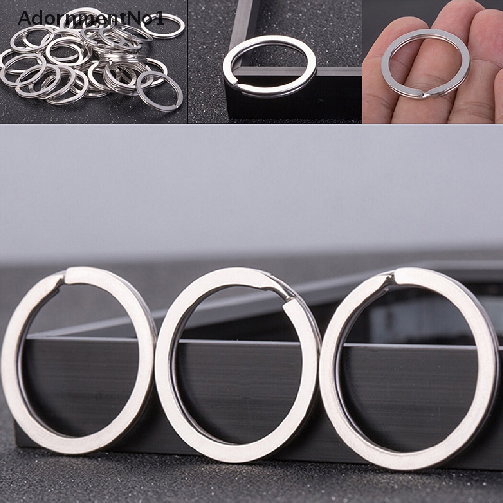 (AdornmentNo1) 30pcs / Set Gantungan Kunci Split Ring Lapis Silver Untuk Aksesoris DIY