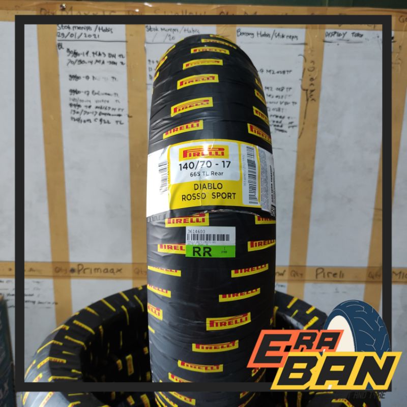 BAN PIRELLI DIABLO ROSSO SPORT 140 70 RING 17 TUBELESS R15 NINJA R25 CBR