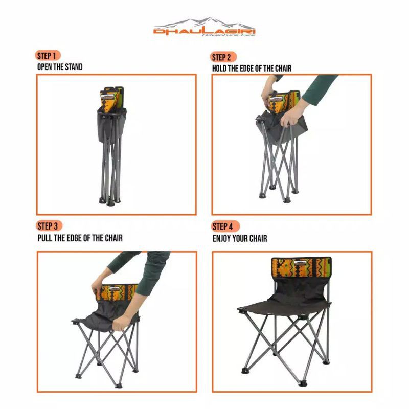 Folding Chair atau Kursi lipat etnik Dhaulagiri