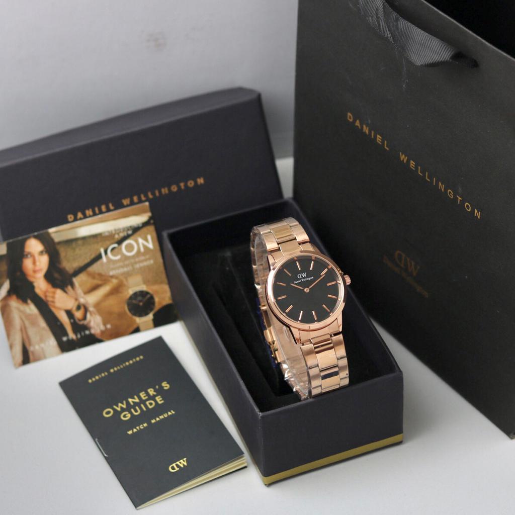 Grosiran Jam Tangan Wanita DWE Iconic O9-31407 Tali Rantai Free Box Ori, Paperbag &amp; Baterai Cadangan (BISA COD)