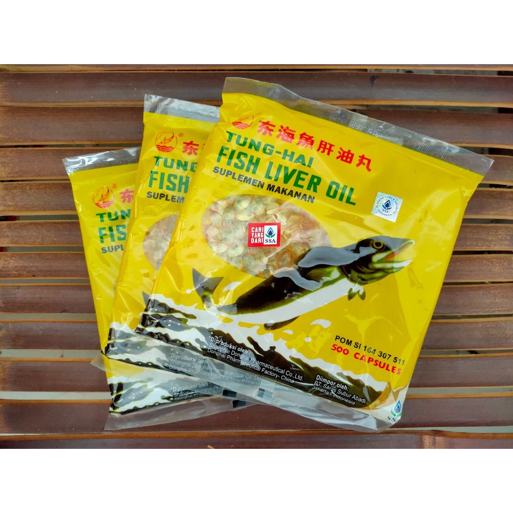 Minyak Ikan Tung Hai SSA 500 Kapsul/ Fish Liver Oil Vitamin Hewan Kucing Anjing Kelinci - Tunghai/ Tunghay/Tung-Hai