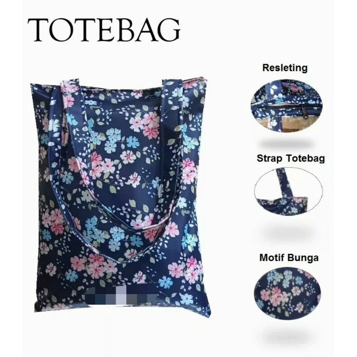 Tas Wanita / Tote Bag wanita / Tas kuliah tas belanja motif bunga tebal Premium