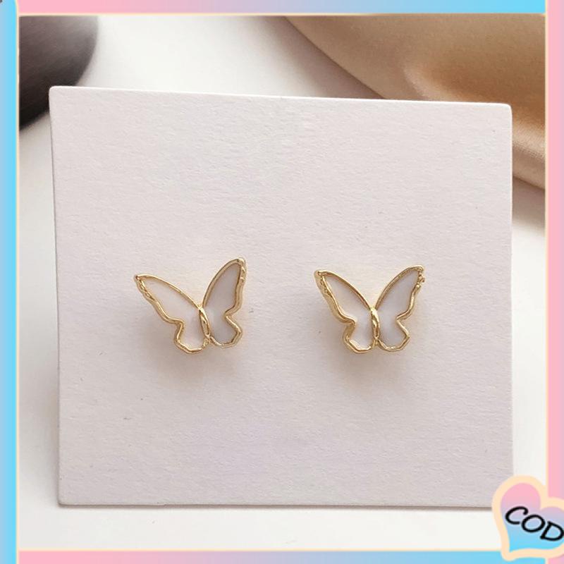 COD❤️ Anting kupu-kupu super peri manis klip telinga kecil yang cocok untuk semua-A.one