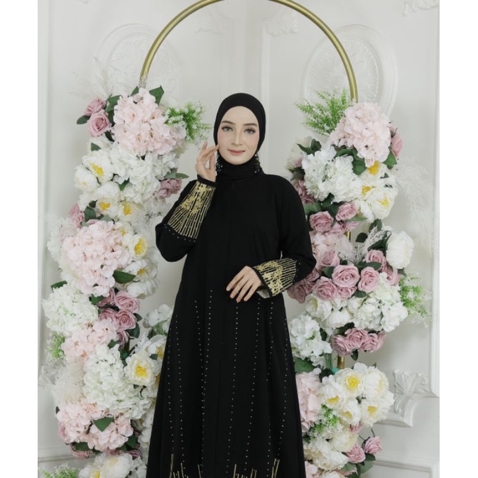 Gallery Exclusive Abaya Hitam Gamis Bordir Turkey Mumbai Gold Busui