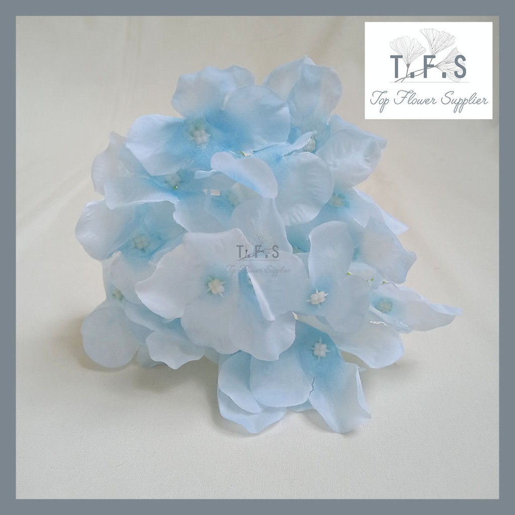 Artificial Hydrangeas 1 Tangkai Bunga Plastik Buatan Hiasan Dekorasi Acara Pernikahan dan Rumah-SMOKEY BLUE